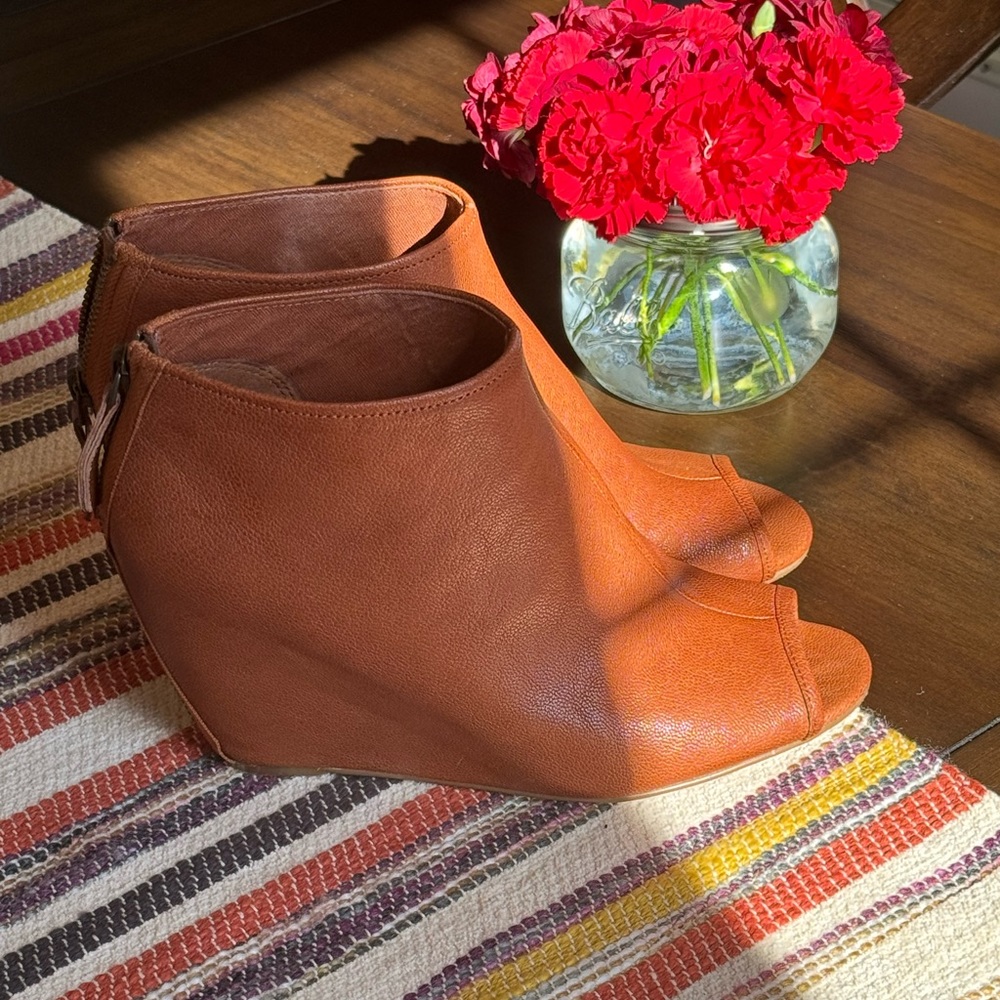 Nine West Open Toe Wedge Bootie 8 - image 2